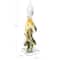 12" Clear, Yellow & Green Abstract Glass Sculpture